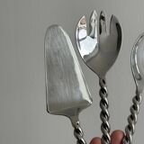 Twisted Silver Metal Salad Servers and Pie Server