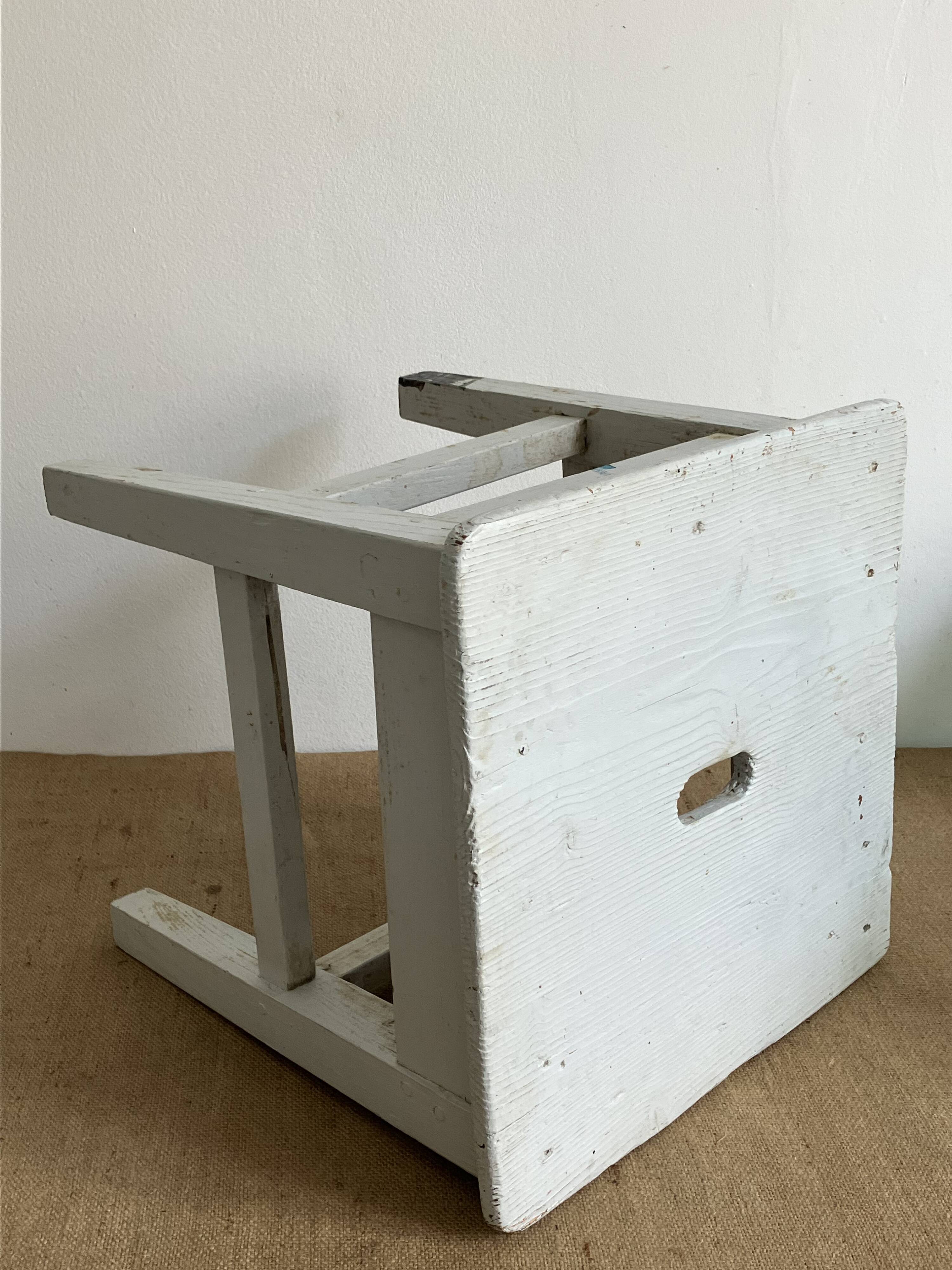 Old workshop stool, running board