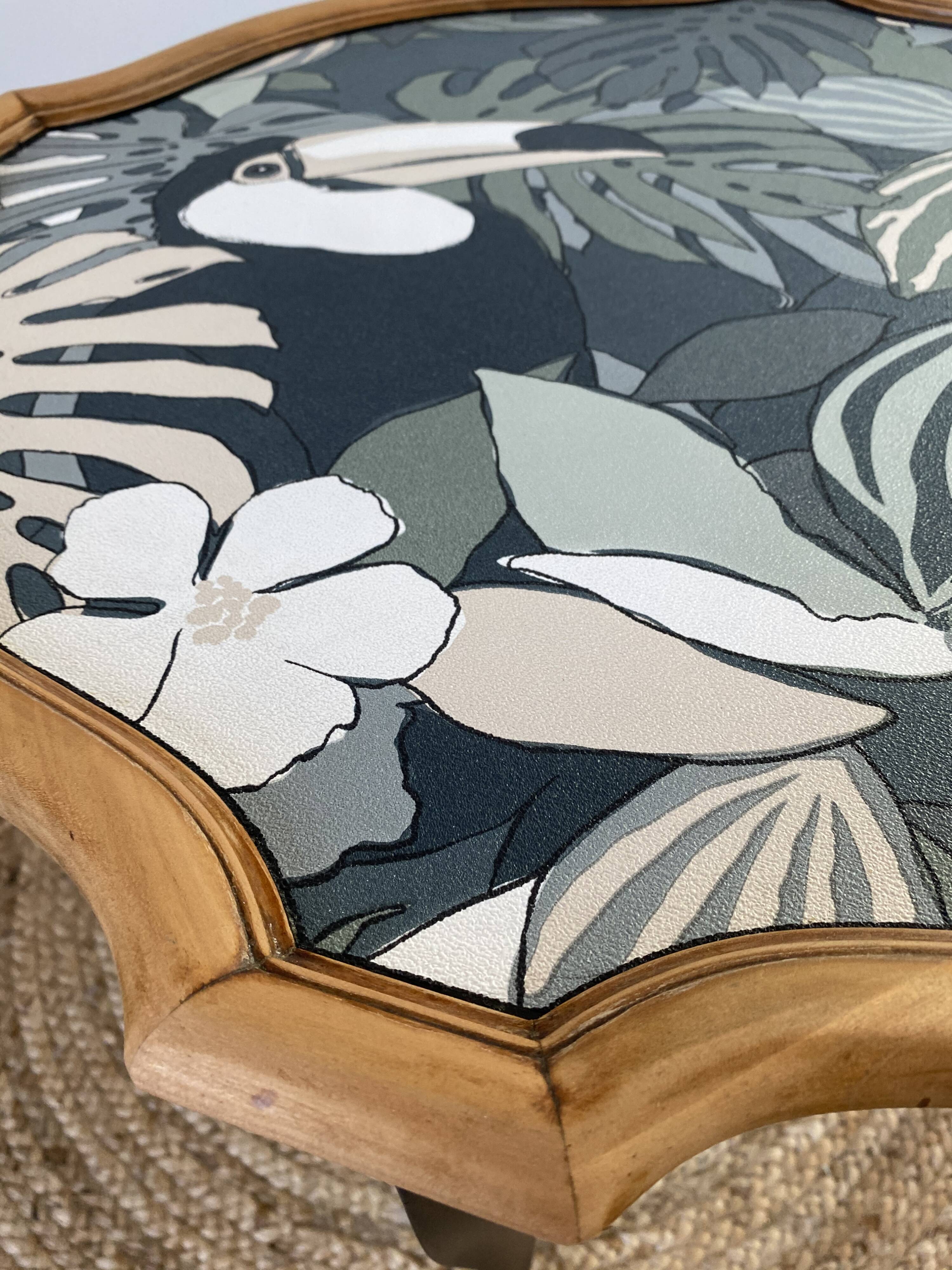 Classic style coffee table restyled black and jungle