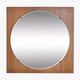 Miroir rond des années 60 - 70 sur cadre carré en bois