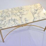 Coffee table marble and gilded metal
