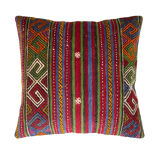 Vintage turkish kilim cushion cover , 60 x 60 cm