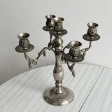 Chandelier, antique 5-branch metal candlestick.
