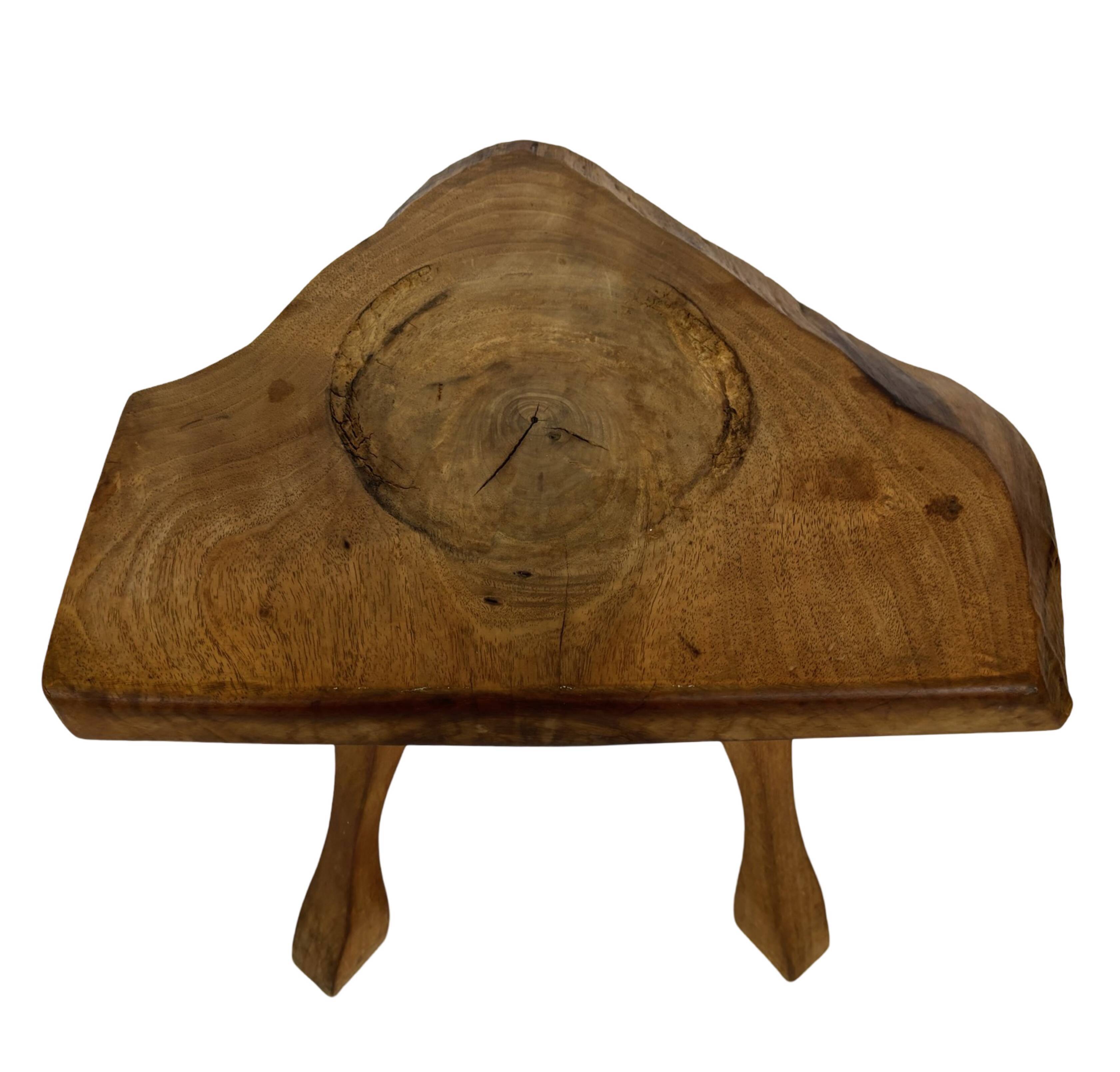 Vintage wooden side table  natural design small table