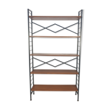 Italian free standing teak shelving unit, 1950