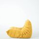 Togo Chair and Pouf Set in Yellow Tweed