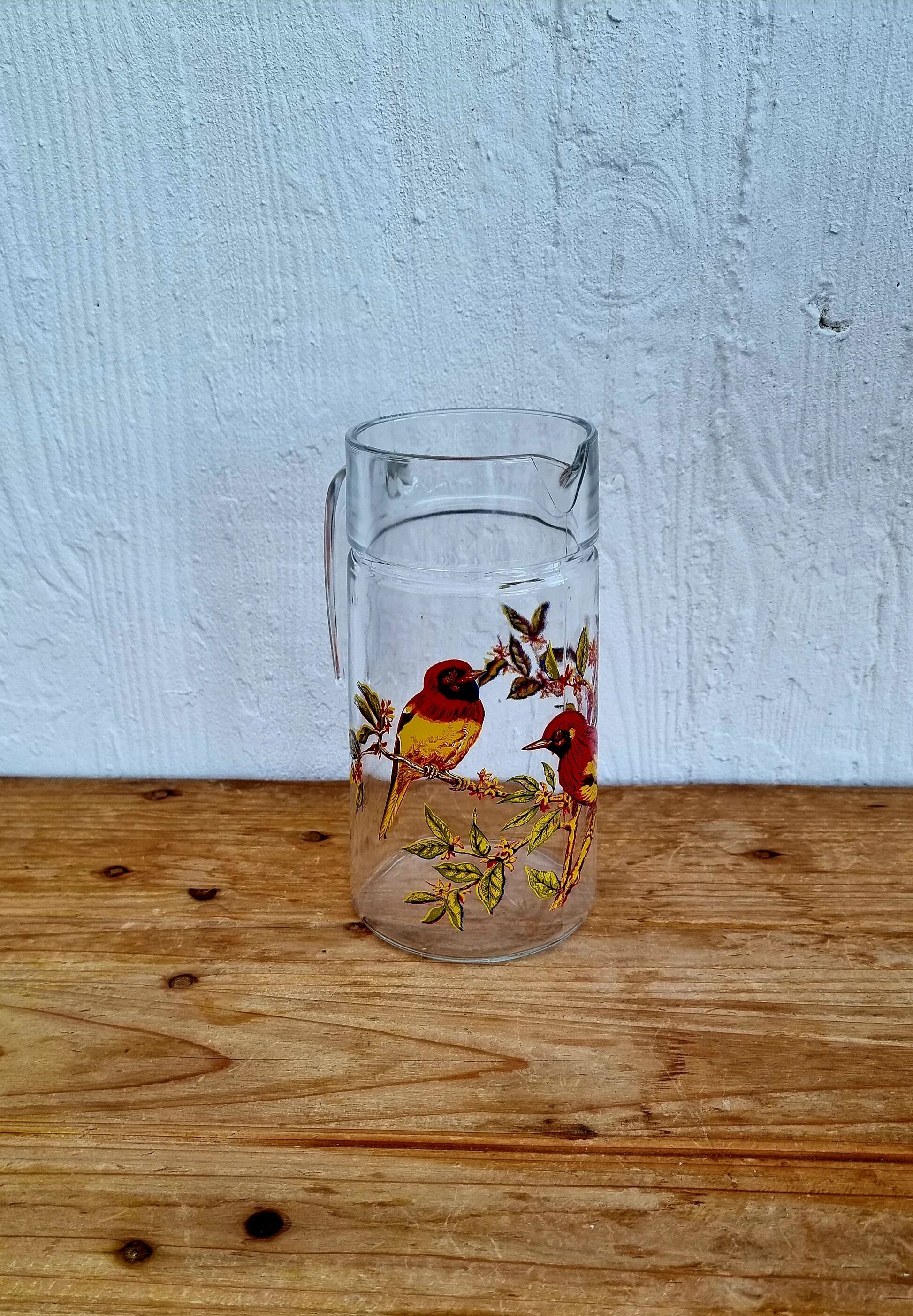 Service à orangeade vintage années 70 décor oiseaux