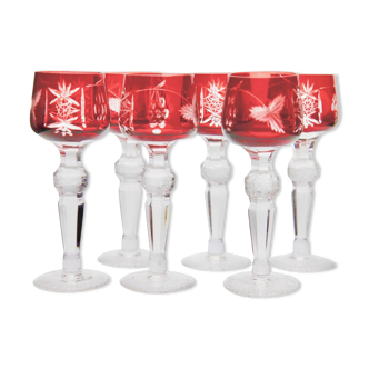 Set of 6 Lausitzer crystal stemmed glasses