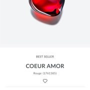 Baccarat red heart “amor” in crystal, stamped paperweight