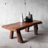 Free form coffee table in solid Elm-1970