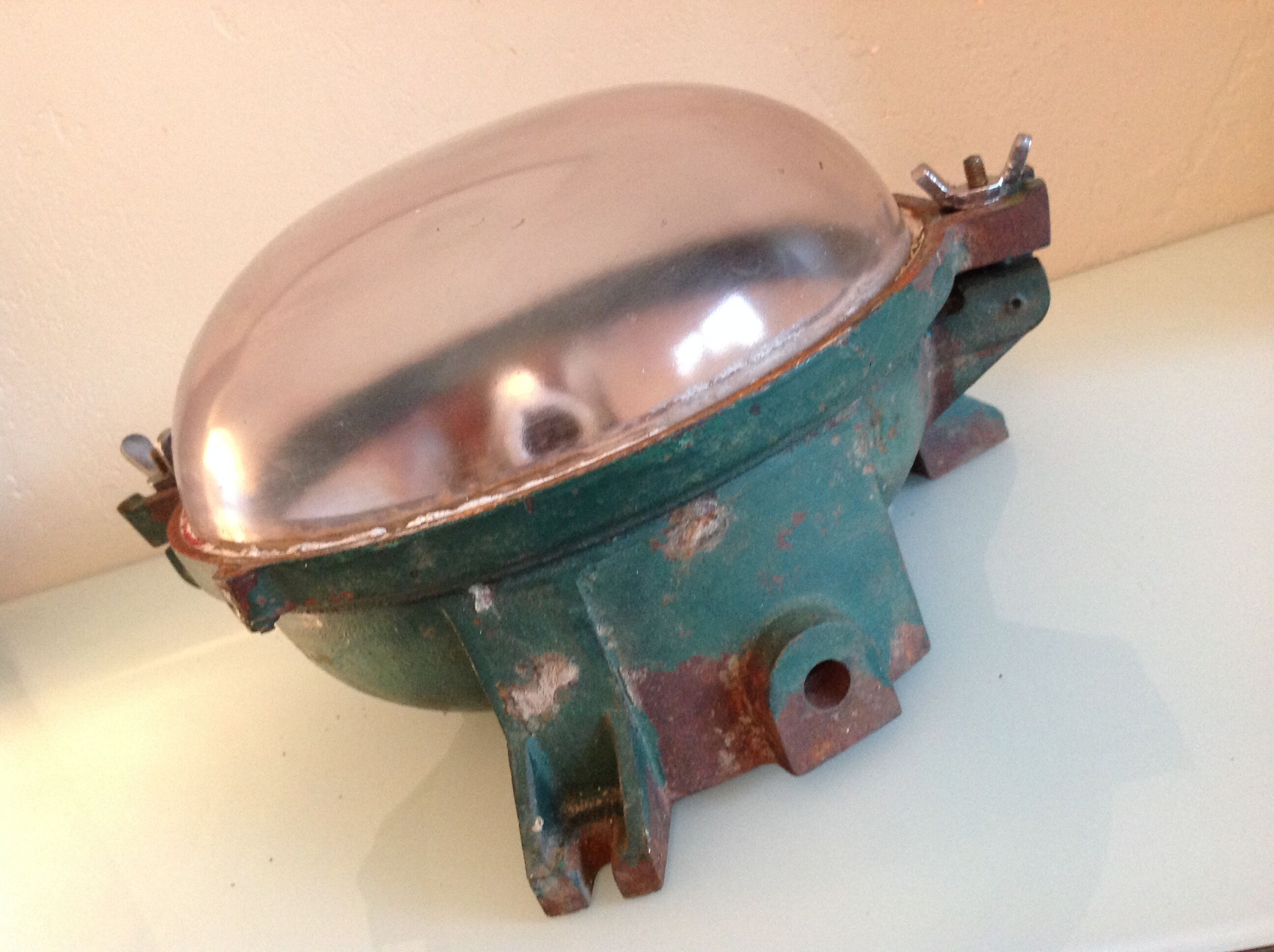 Ceiling lamp porthole cast iron industrial style / vintage 50s-60s