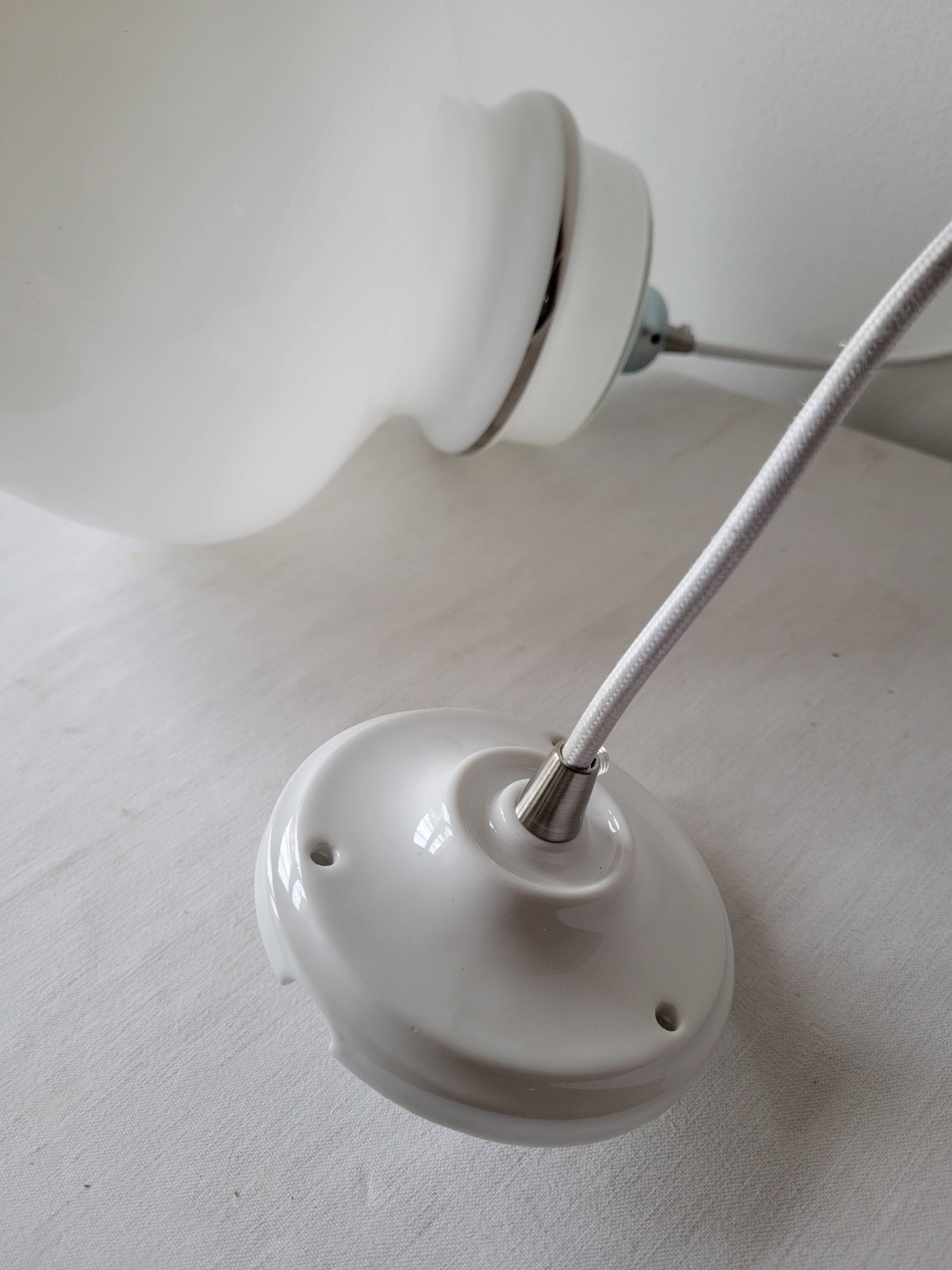 White opaline pendant light