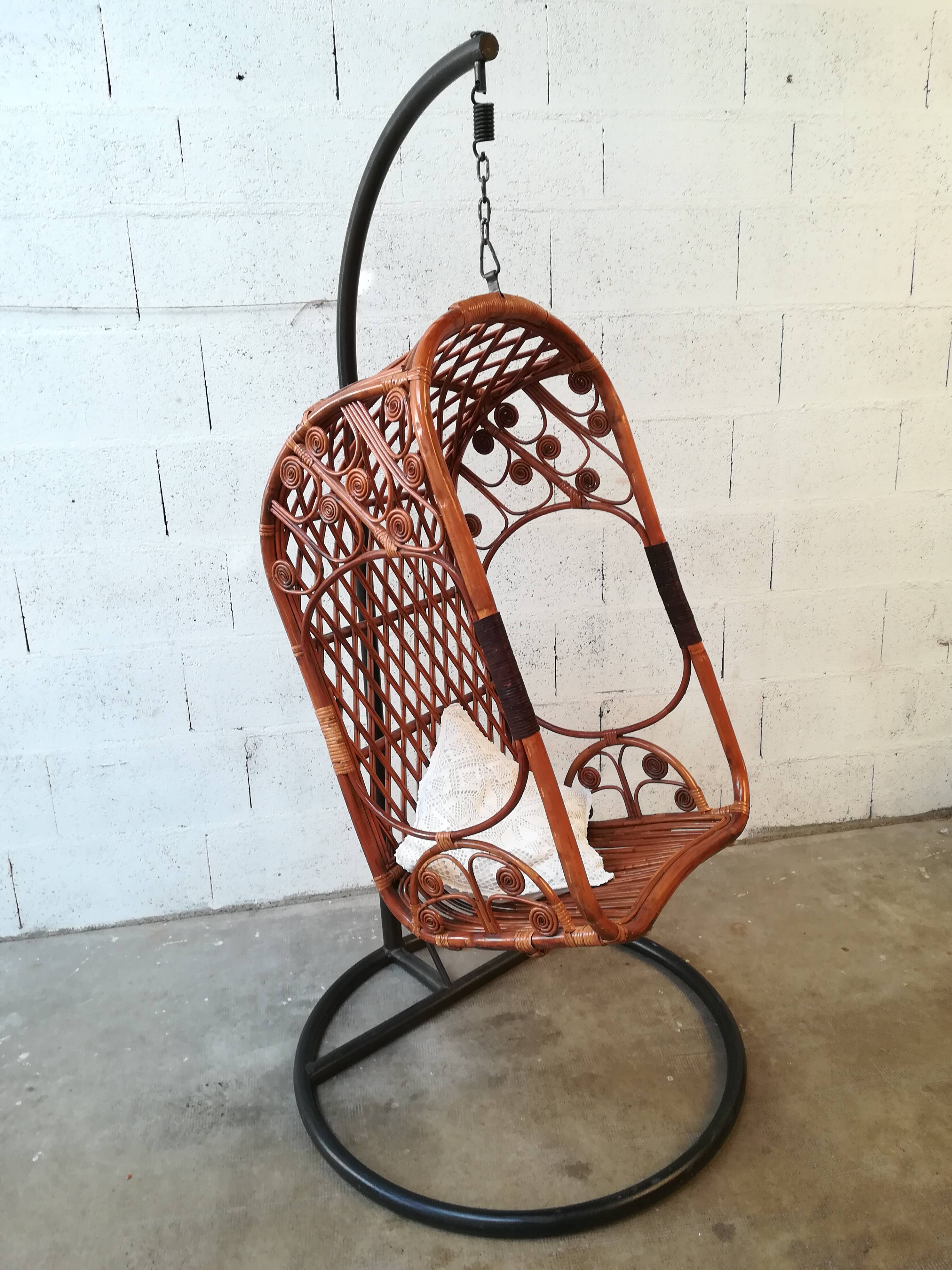 Vintage rattan hanging chair in perfect condition