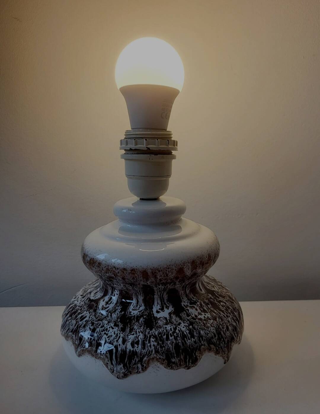 Vintage Fat lava tafellamp met bruintinten, jaren 1970