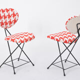 Paire de chaises F & T modernes hollandaises retapissées du milieu du siècle par Rob Parry