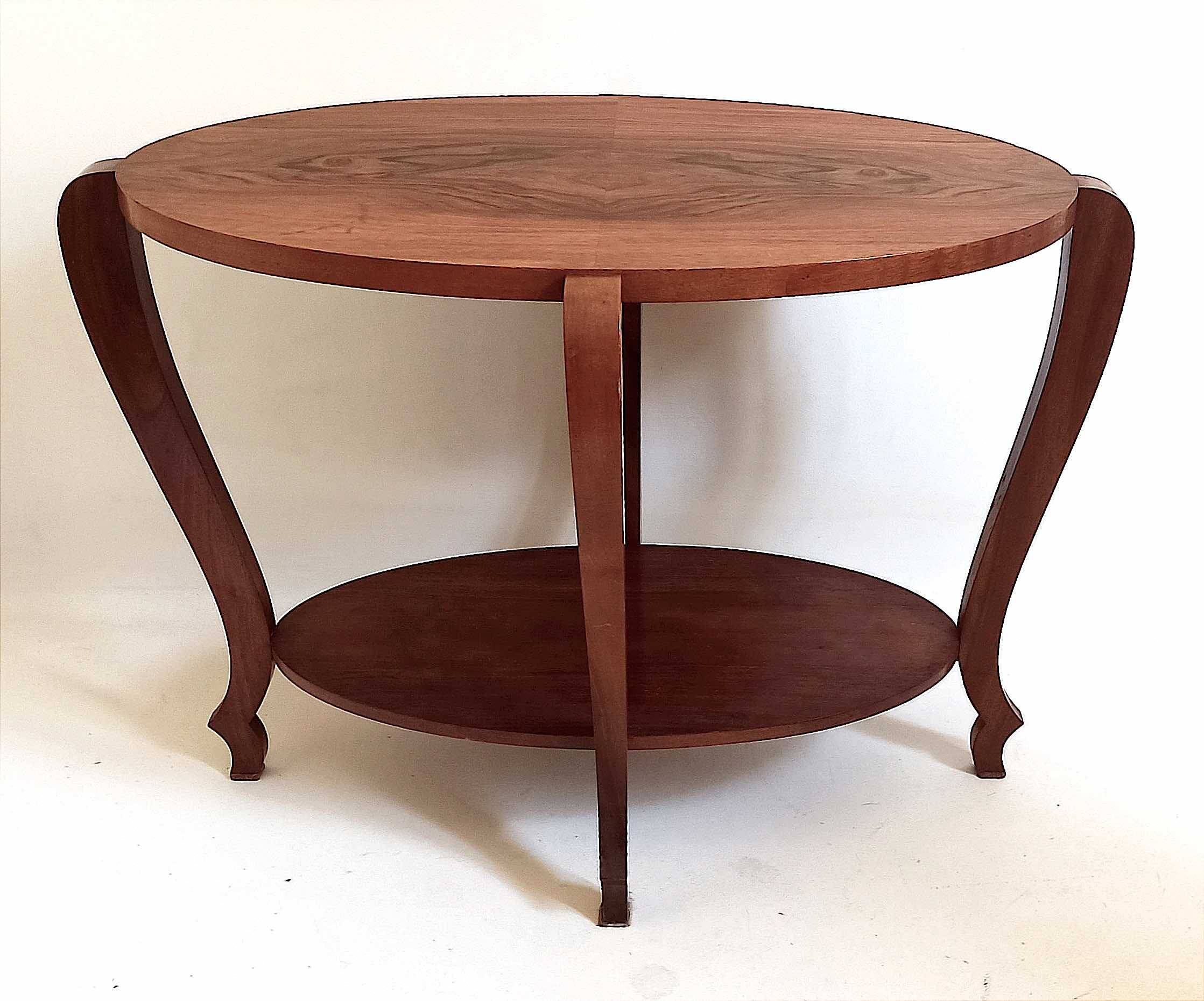 Art Deco oval pedestal table Width 80 cm