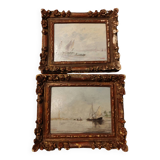Pair of oils on panels by Henri Saint Clair, circa 1930.