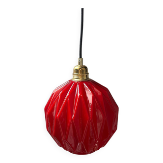 Origami glass pendant light