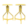 Pair of yellow lacquered metal stools, Restaurati, Italy 70's