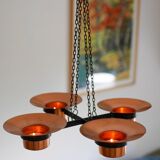Metal and copper candleholder pendant by Carl Thore, 1975