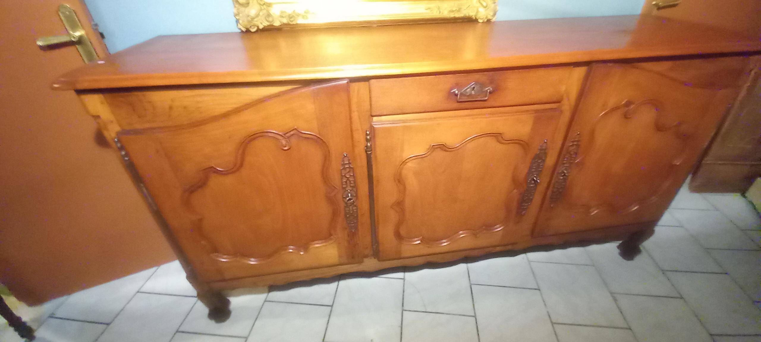 Louis XV oak and cherry wood sideboard