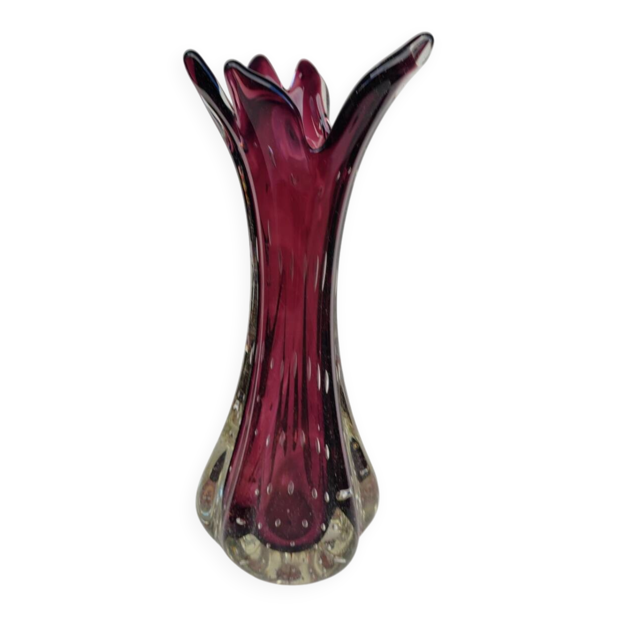 Murano glass vase, amethyst in colour, circa 1950.