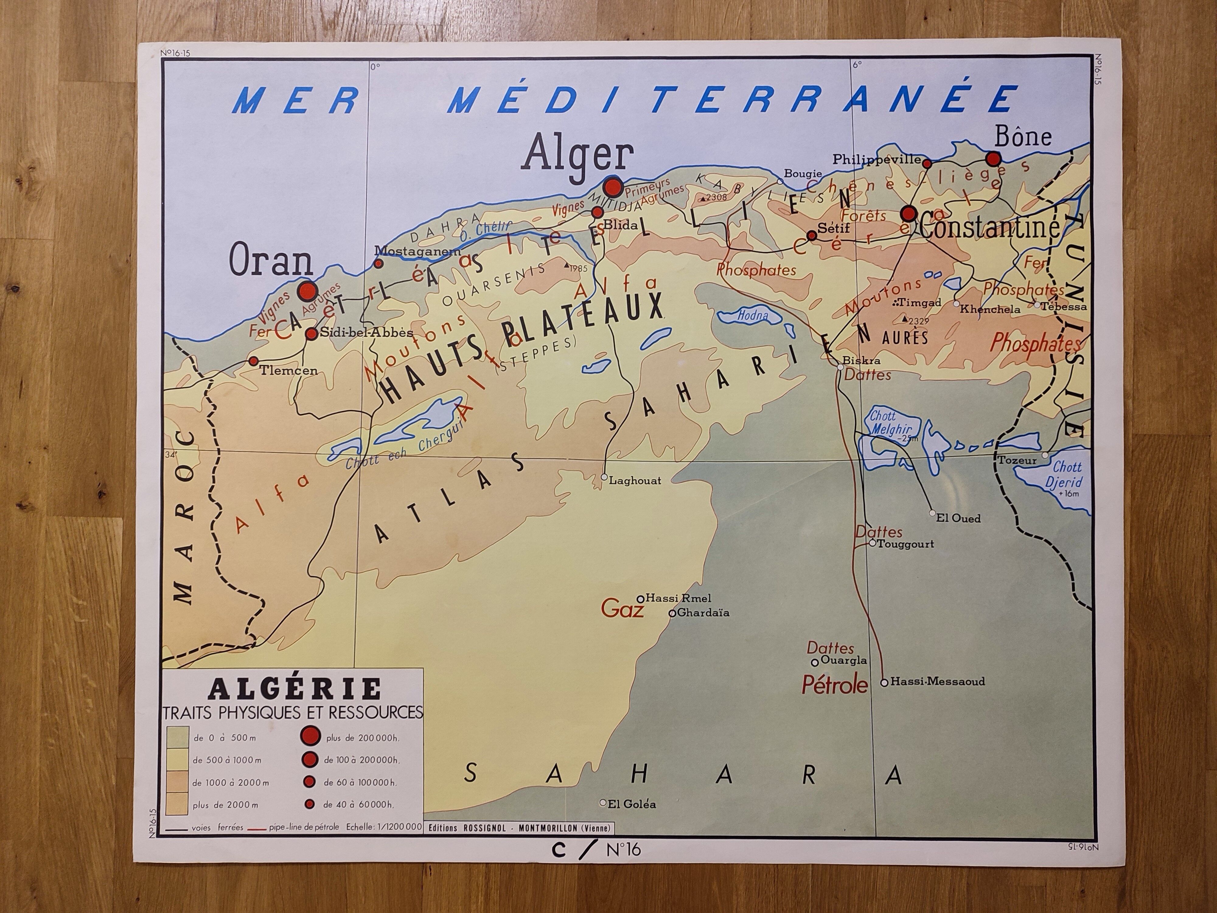 School map Algeria Tunisia