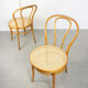 Vintage wide bentwood and cane chairs, set of 2