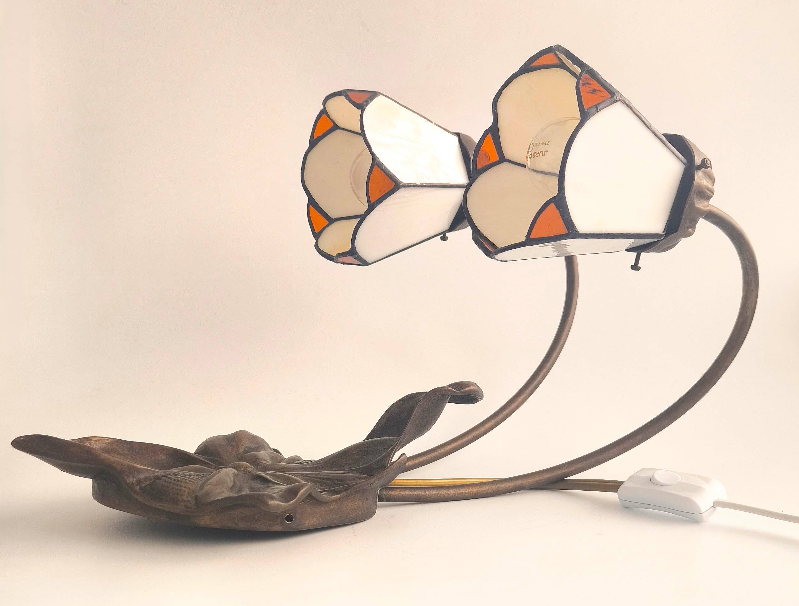 Tiffany Style French Art Nouveau Lamp