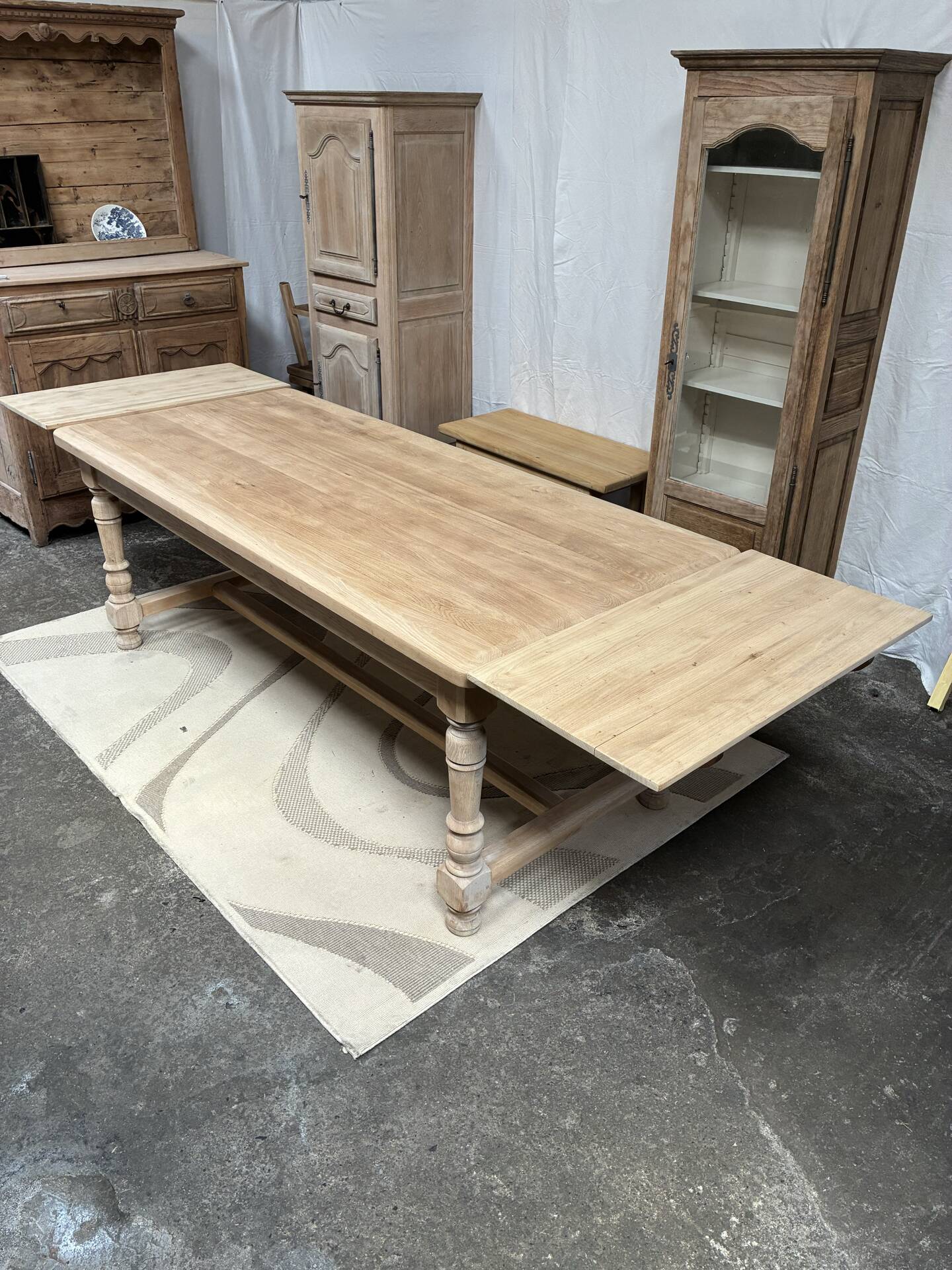 Table de ferme en chêne massif avec rallonges