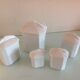 Suite of five Apilco porcelain spice jars / vintage 70s
