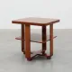 Art Deco Walnut Veneer Side Table with Shelf, Belgium, 1920s