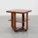 Art Deco Walnut Veneer Side Table with Shelf, Belgium, 1920s