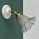 Vintage frosted glass tulip wall light