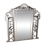 Art Deco trumeau mirror in steel