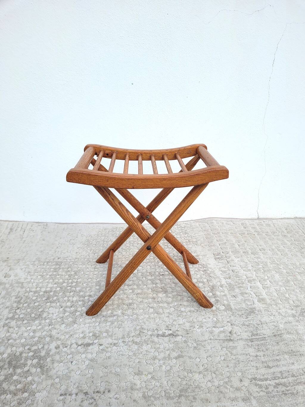 Stool or luggage rack / Vintage wooden suitcase rest
