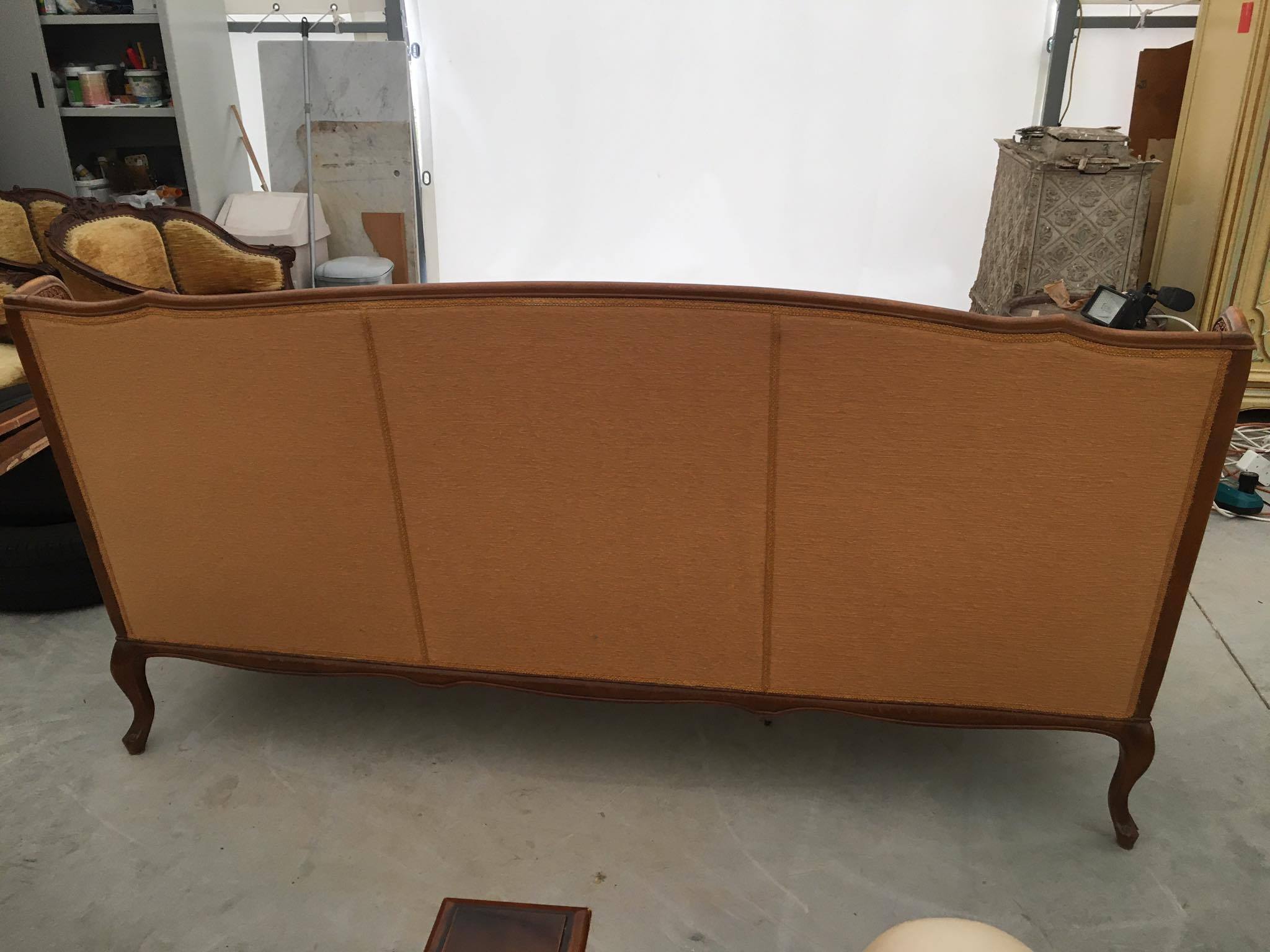 Mid-Century Italian Velvet Sofa Paolo Buffa Style 1950s