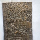 Bronze plaque signed René Delamarre – 1951 – Historical bas-relief