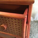 Chest of drawers wood and canning - 80s