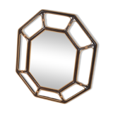 miroir en rotin octogonal