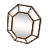 miroir en rotin octogonal