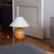 Pied de lampe boule en bois blond, Années 60/70
