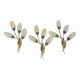 Set of 3 Vintage 1950s Wall Sconces in Floral Style, Italian Design