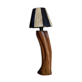 Free-form solid wood pose lamp in 1950s