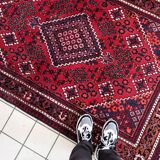 Tapis Vintage Hamadan Fait Main en Laine – Années 1970 – 136 x 205 cm – Rug