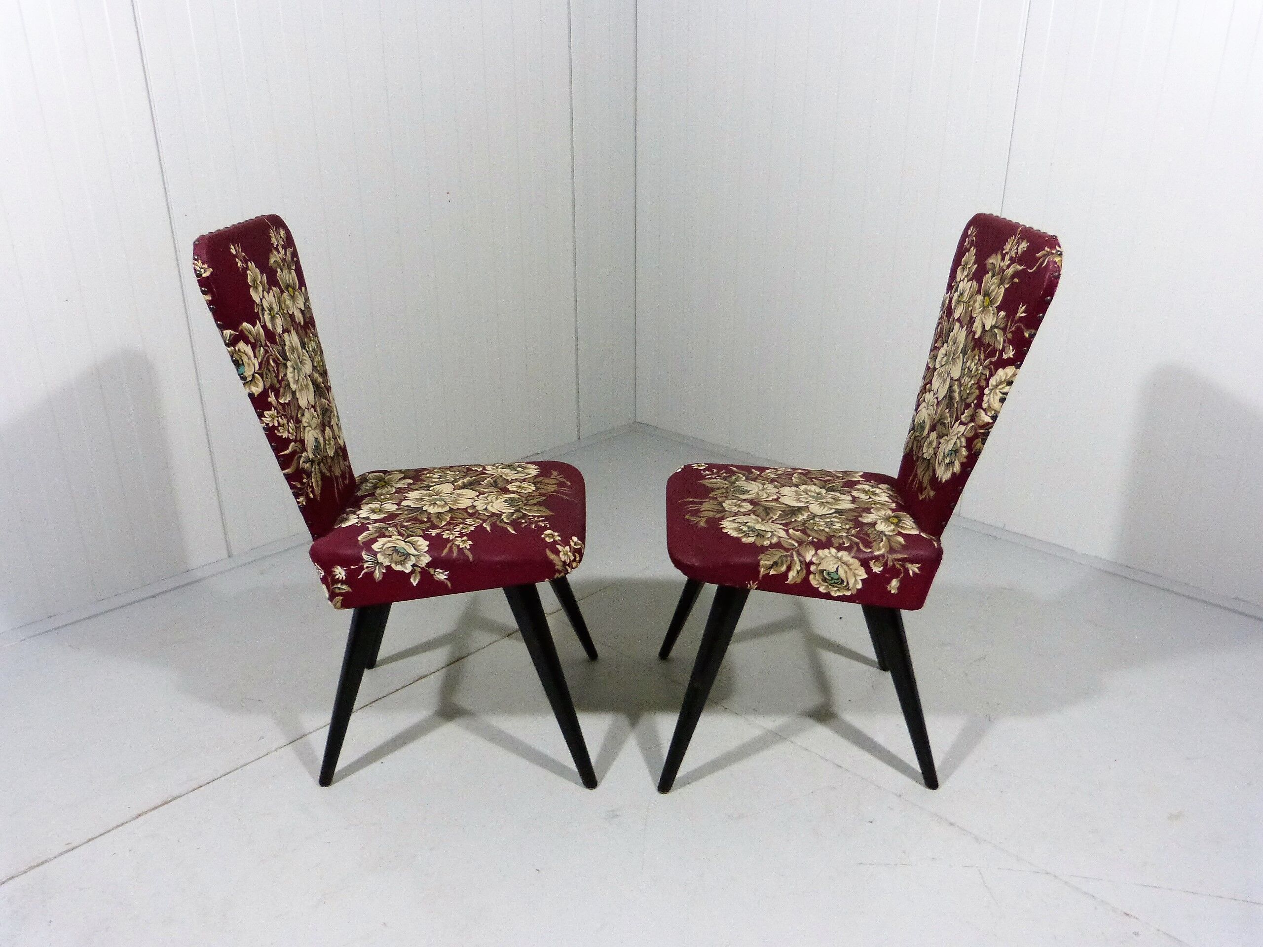 Set of 2 flower side chairs 1950’s