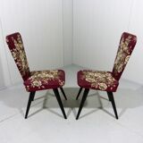Set de 2 chaises d’appoint fleuries des années 1950
