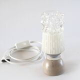 Glass and clay lamp