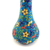 Soliflore vase in blue enamels of Longwy