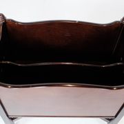 Newspaper holder of mahogany decorated with brass of Danish design, 1960s